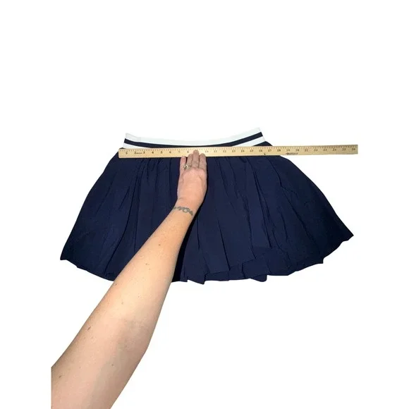 CALIA Tennis Skort High Rise 15in Navy Pleated Athletic Skirt Built-in Shorts - Picture 7 of 8